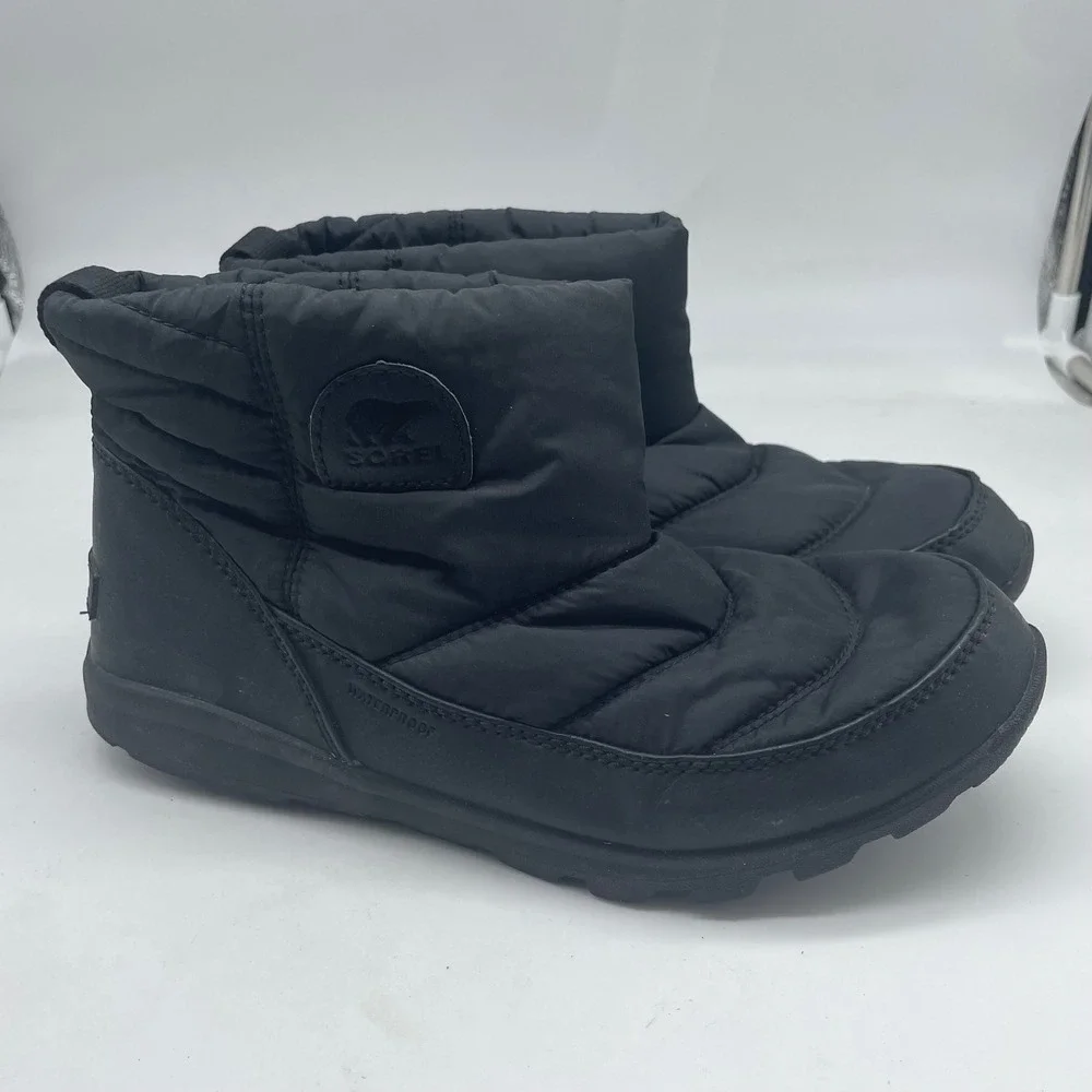 Sorel Out N About Puffy Black‎ Waterproof Winter Ankle Boots NL2692-010 Womens 8